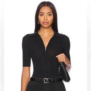 A.L.C. Half-Zip Cooper Top in Black Size Small